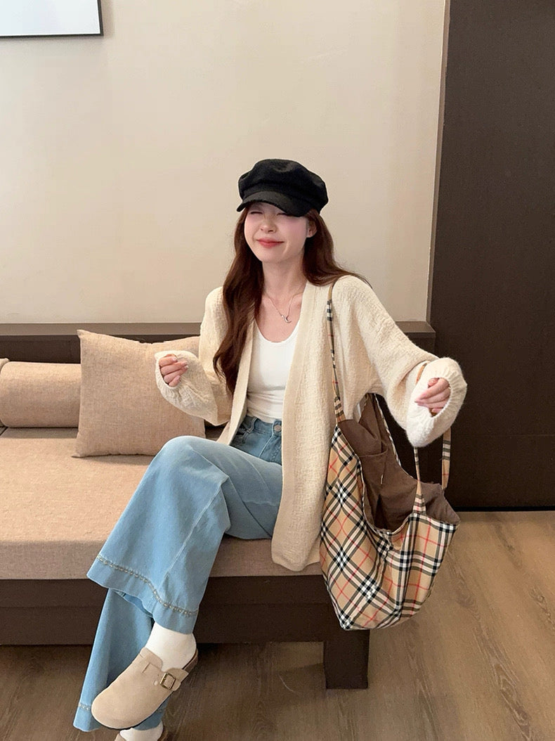 Casual Knitted Long Sleeve Cardigan Top