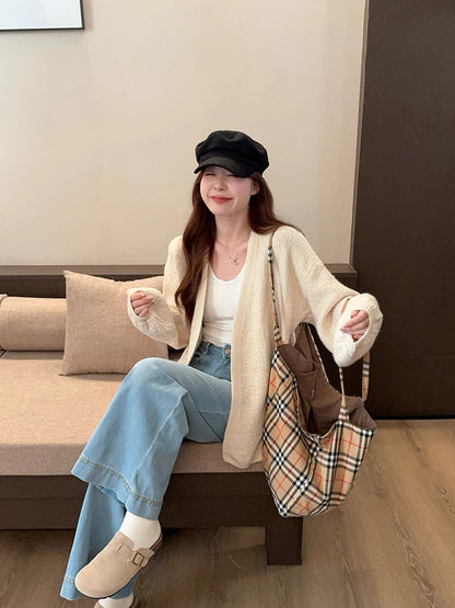 Casual Knitted Long Sleeve Cardigan Top