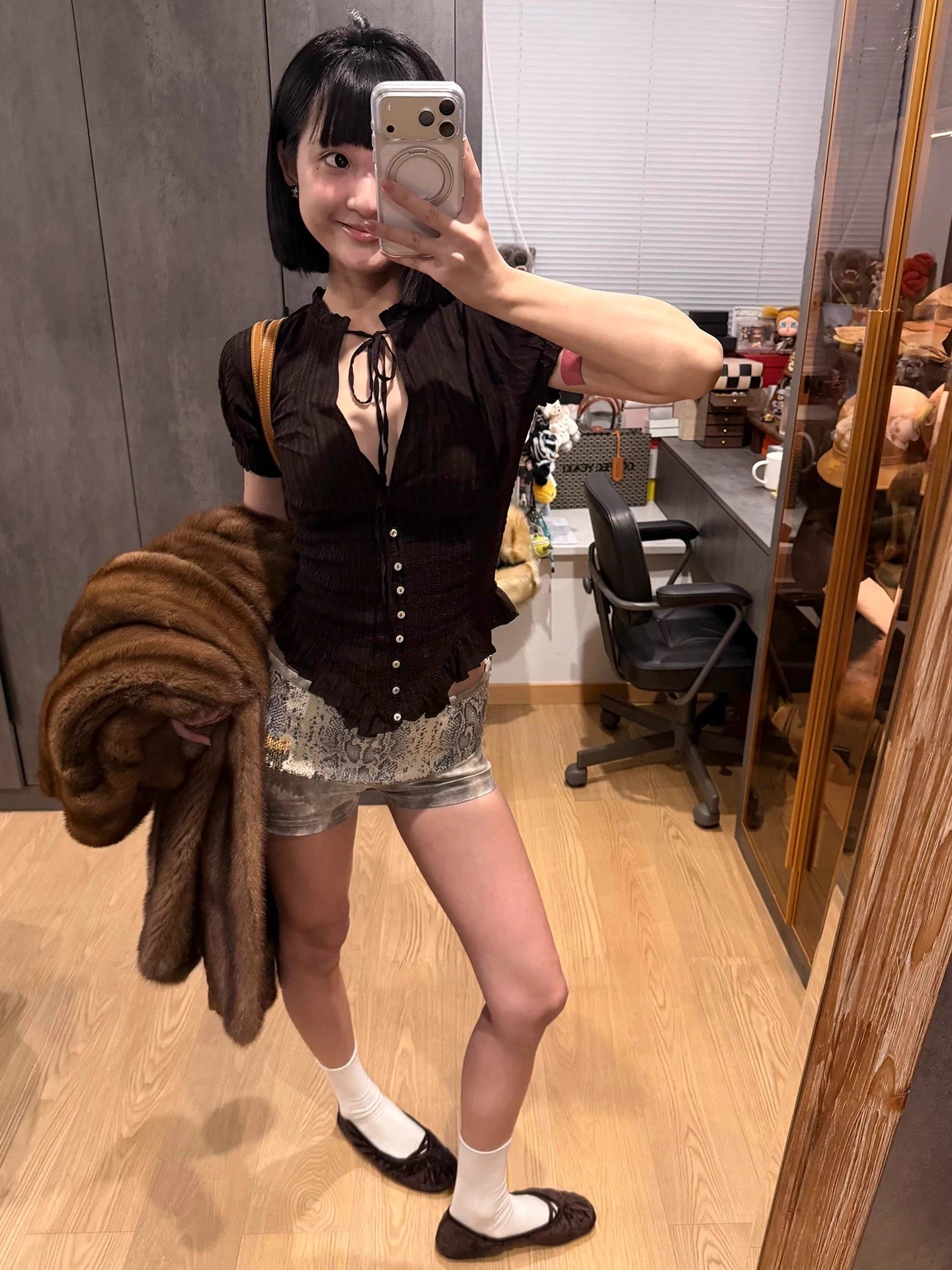 Chocolate V Collar Top