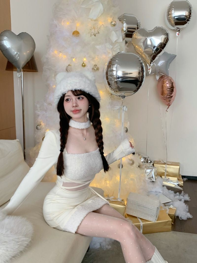 Waist Cut Long Sleeve Dress