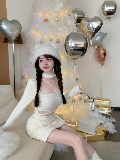 Waist Cut Long Sleeve Dress