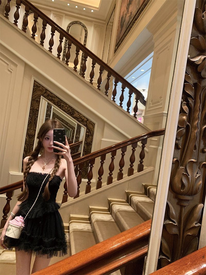 Bareback Mesh Tube Dress
