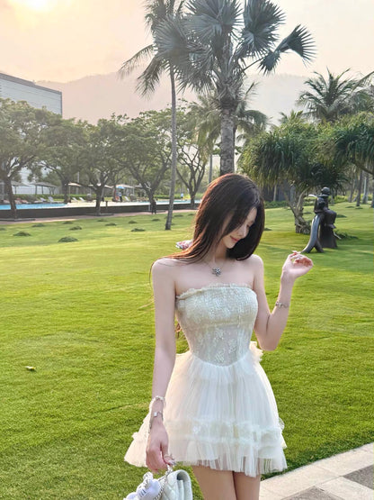 Bareback Mesh Tube Dress