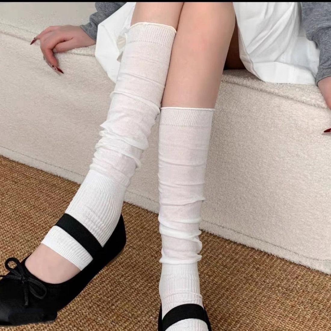 S016 Long Socks (Black, White, Grey)