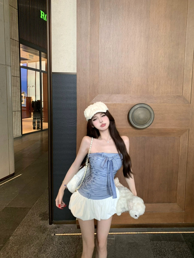 Blue Stripe Tube Dress