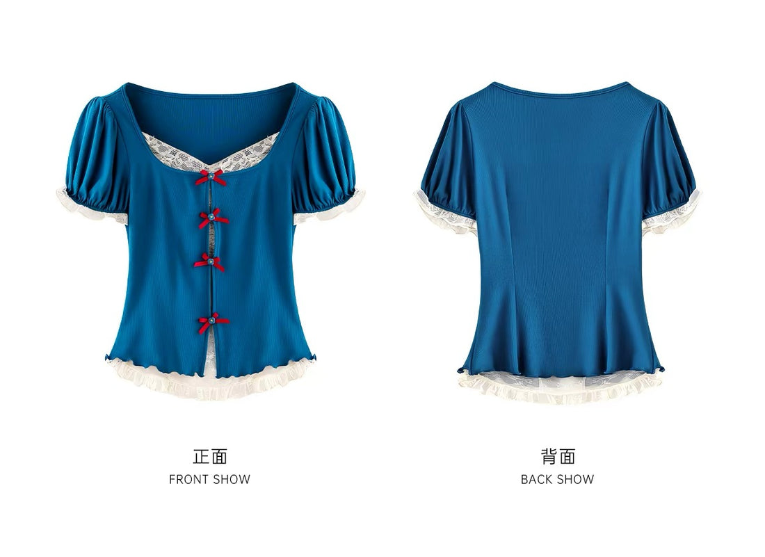 Snow White Navy Top