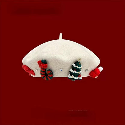 Christmas Beret Hat