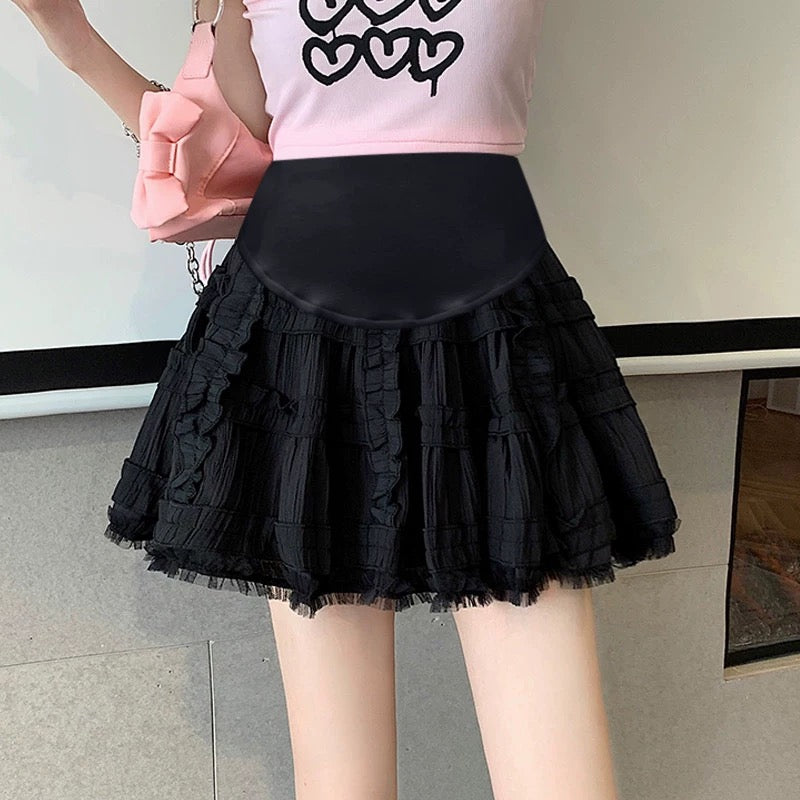 Black High Waist Plus Size Skirt MK03