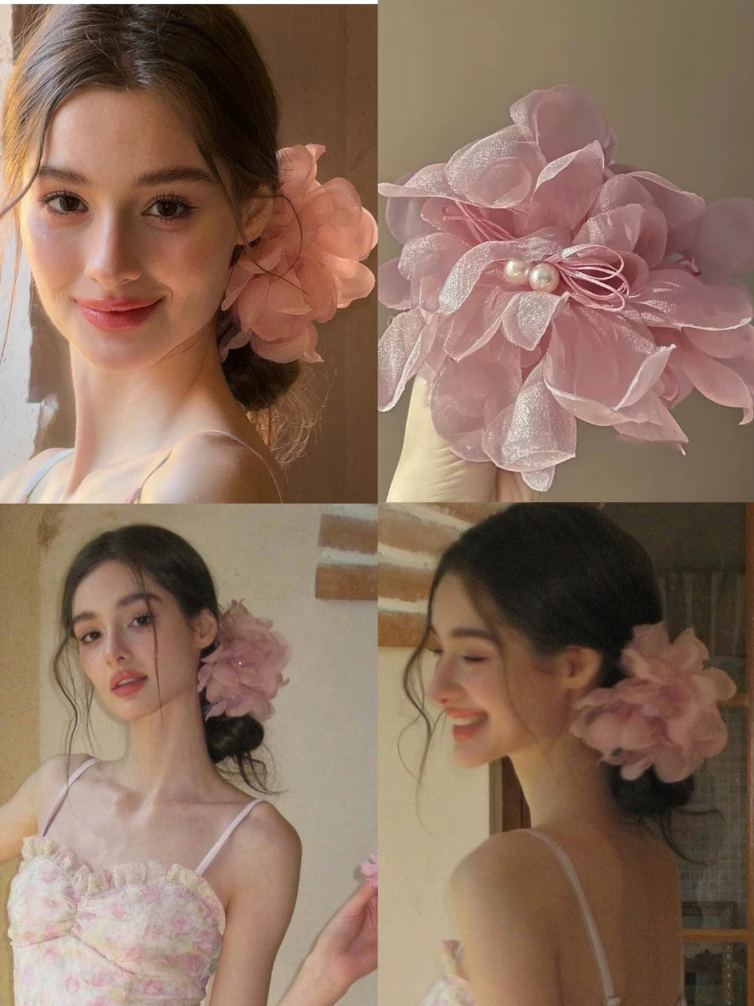 Summer Chiffon Floral Big Hair Clip