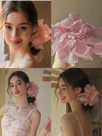 Summer Chiffon Floral Big Hair Clip