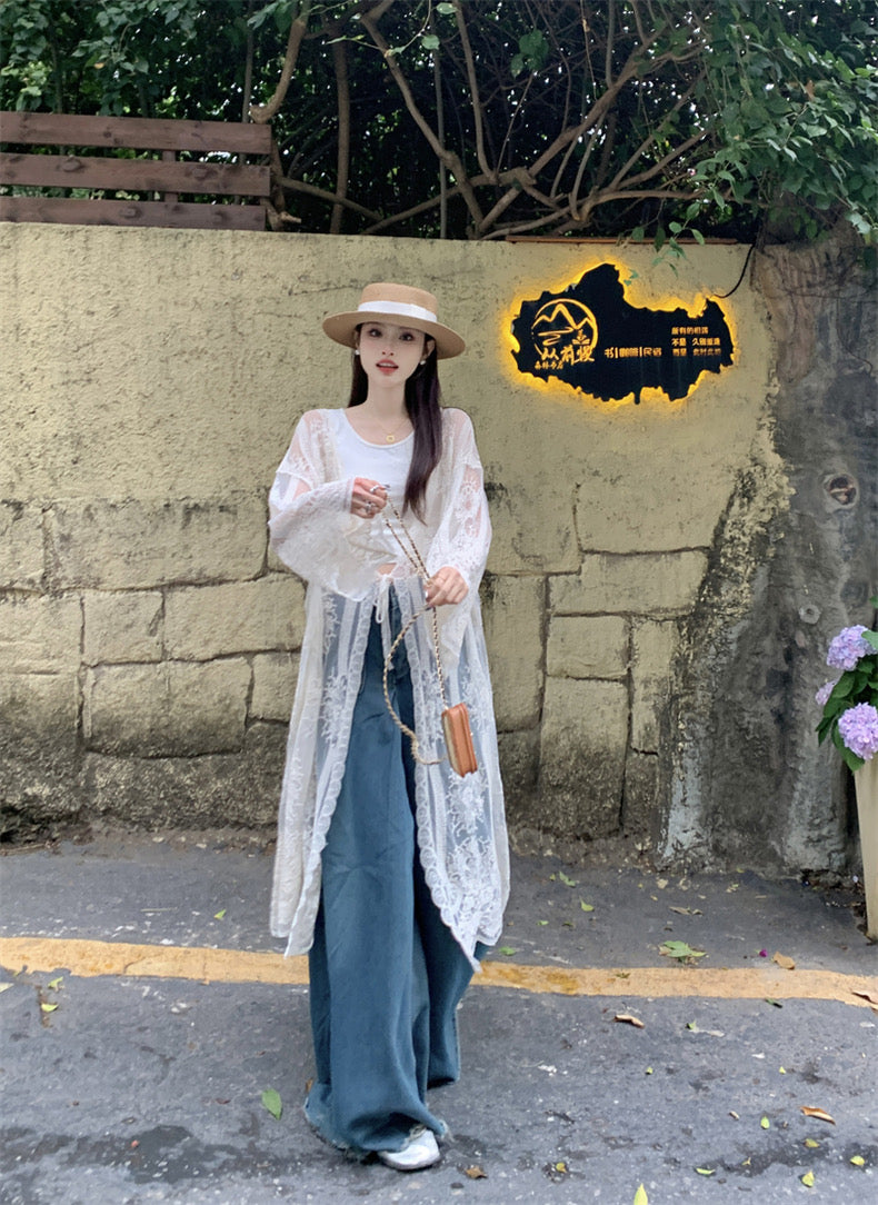 Embroidery Long Cardigan