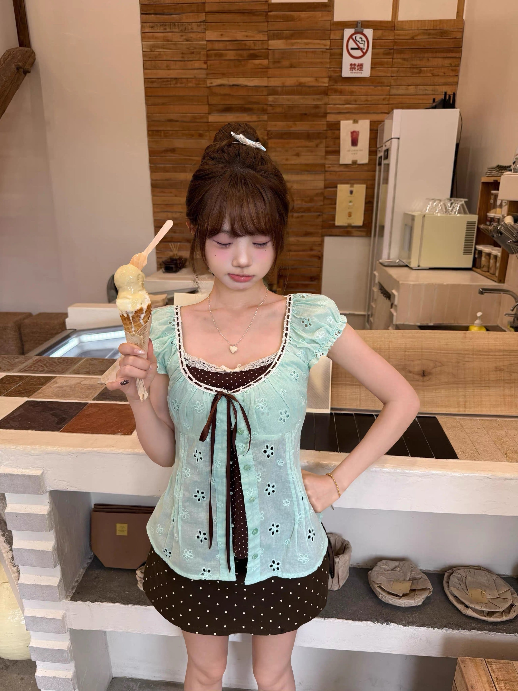 Mint Mix Chocolate Top (S)