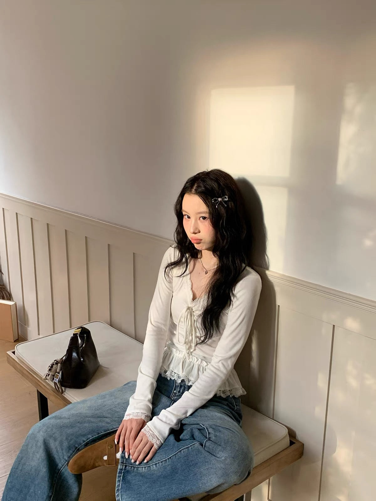White Long Sleeve Top