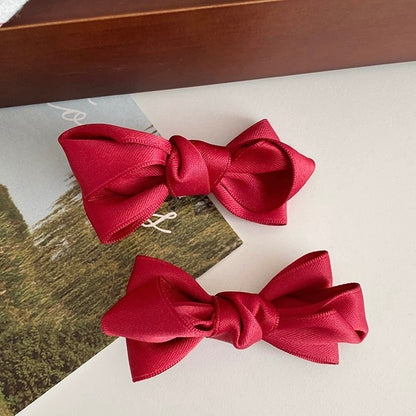 R002 Red Ribbon Hair Clip