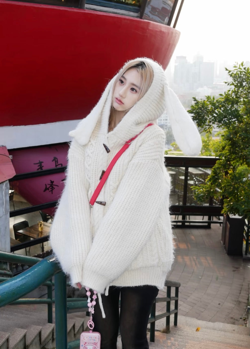 Bunny Thick Knitted Cardigan Top