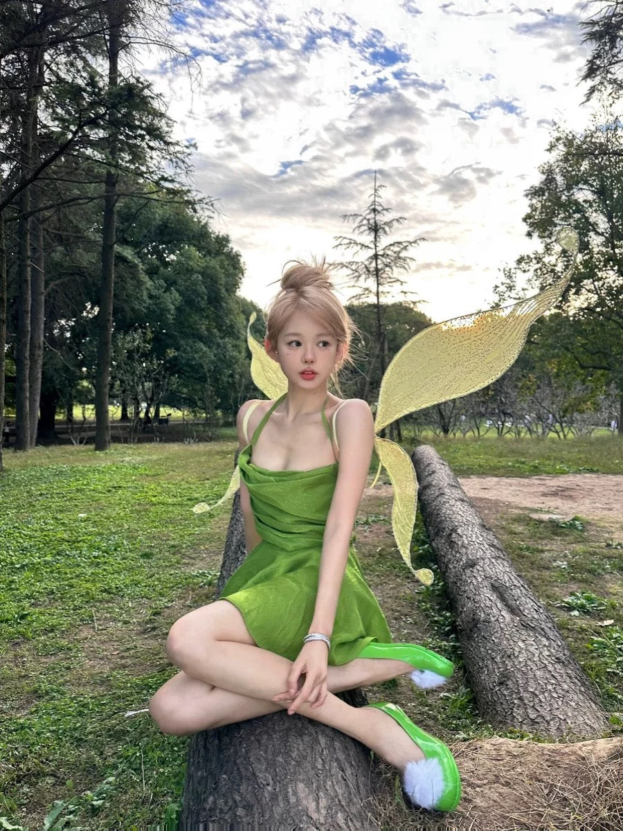 Fairy Bareback Green Dress (S, M, L)