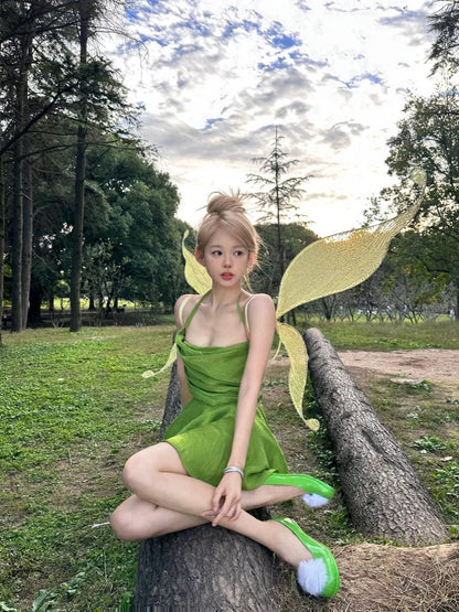 Fairy Bareback Green Dress (S, M, L)