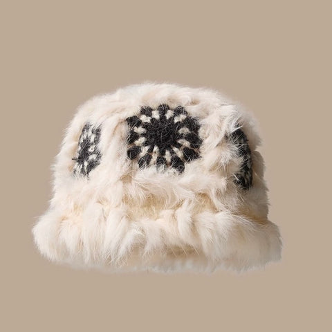 Two Toned Flo Knitted Furry Hat