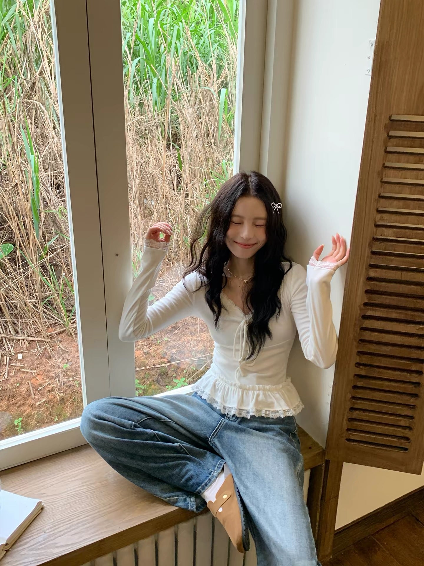 White Long Sleeve Top