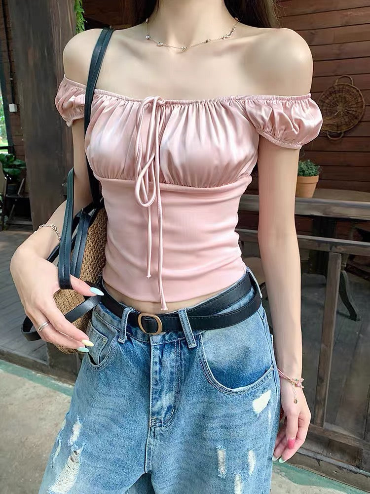 Penny Pink Mix Satin Top