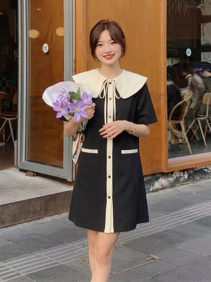 Dolly Collar Short Sleeve Dress