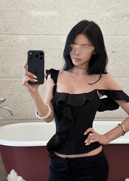 Satin Black Top (S)