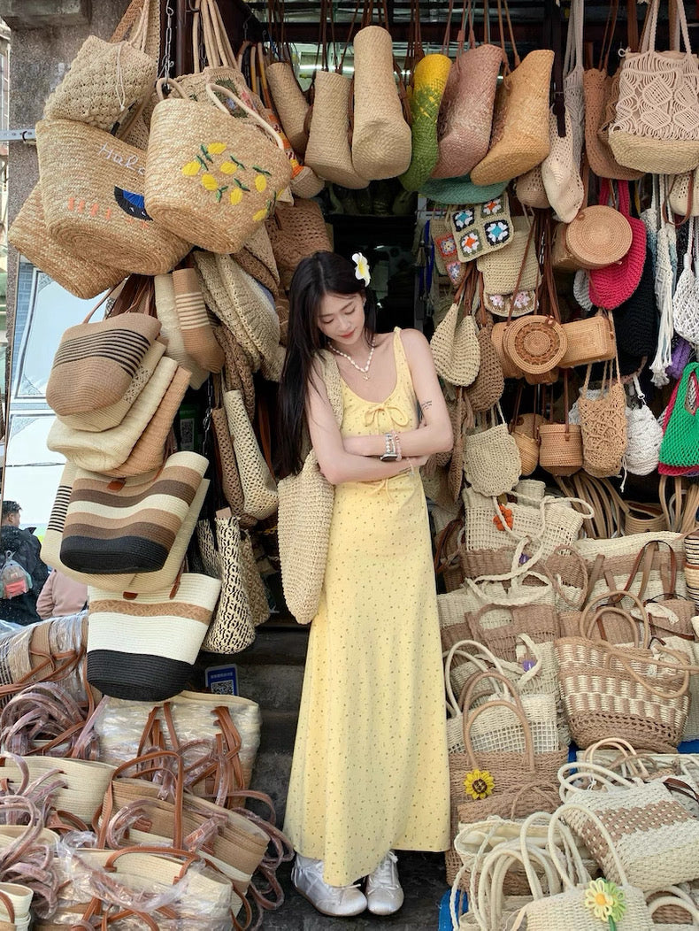 Mini Flo Prints Yellow Long Dress