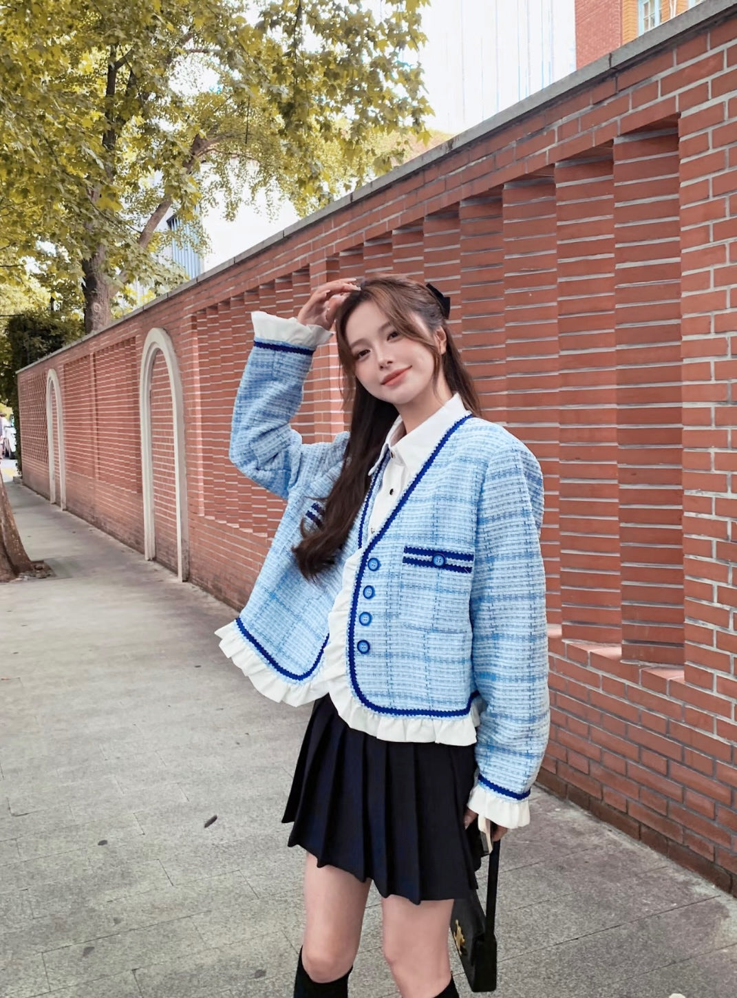 Blue Cardigan Top