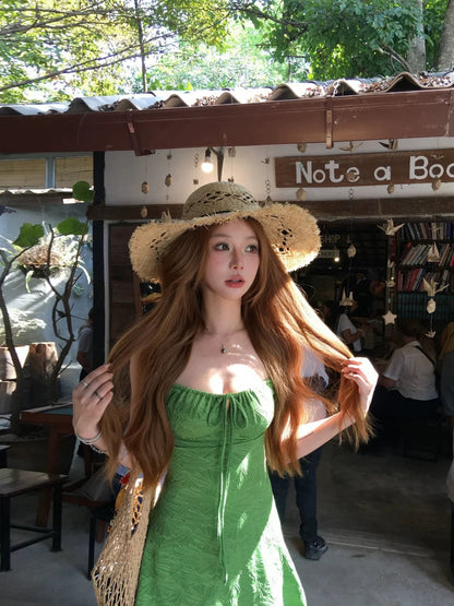 Green Strap Mini Dress (S,M)