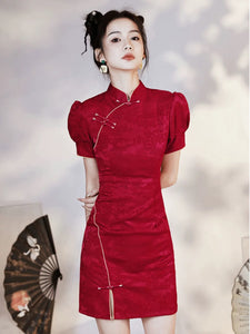 Red Cheongsam Dress (XS, S)