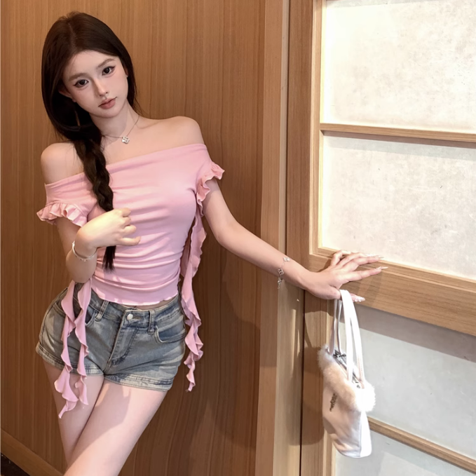 Off Shoulder Jelly Thin Top