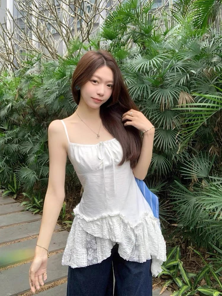 White Strap Long Inner Top