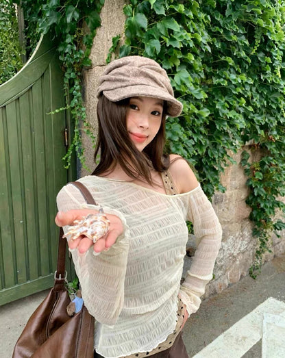 Polka Dot Two Piece Long Sleeve Top