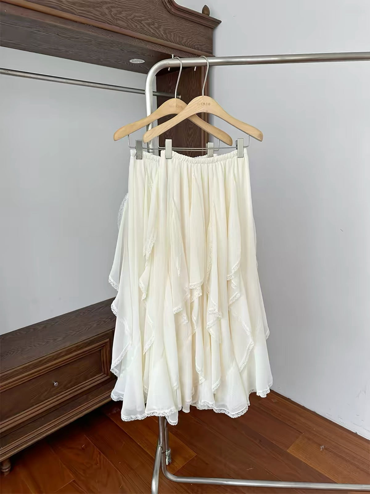 Beige Flare Long Skirt SK41