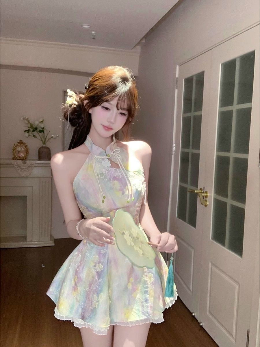 Paint Cheongsam CD036 Dress Set (S)