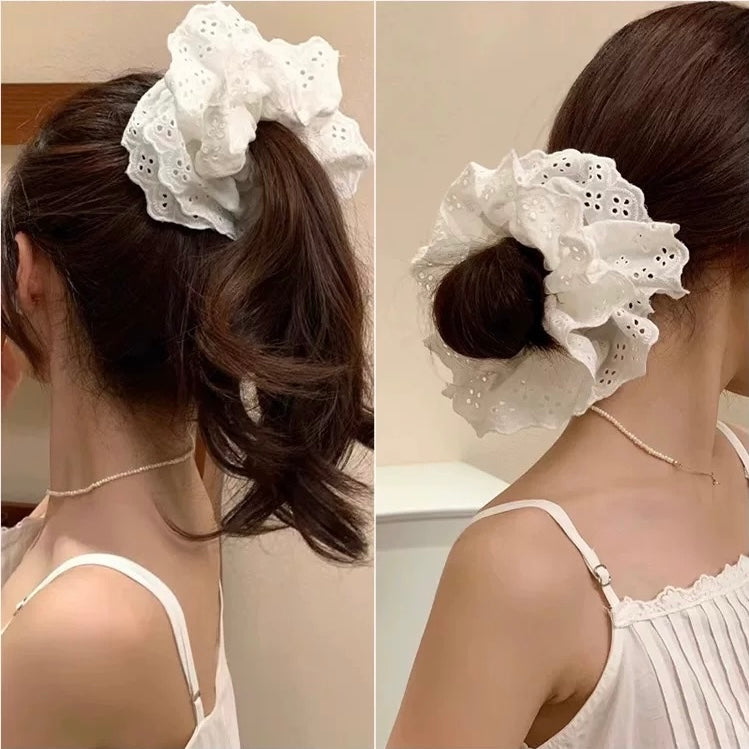 Korean White Hair Rubberband