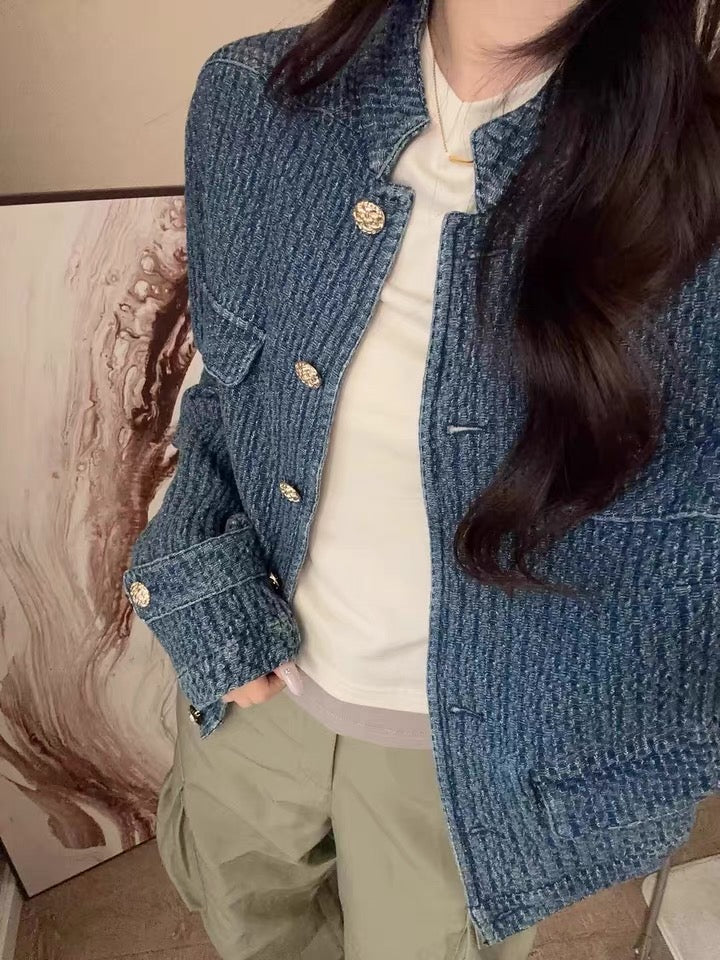 Navy Cardigan Top