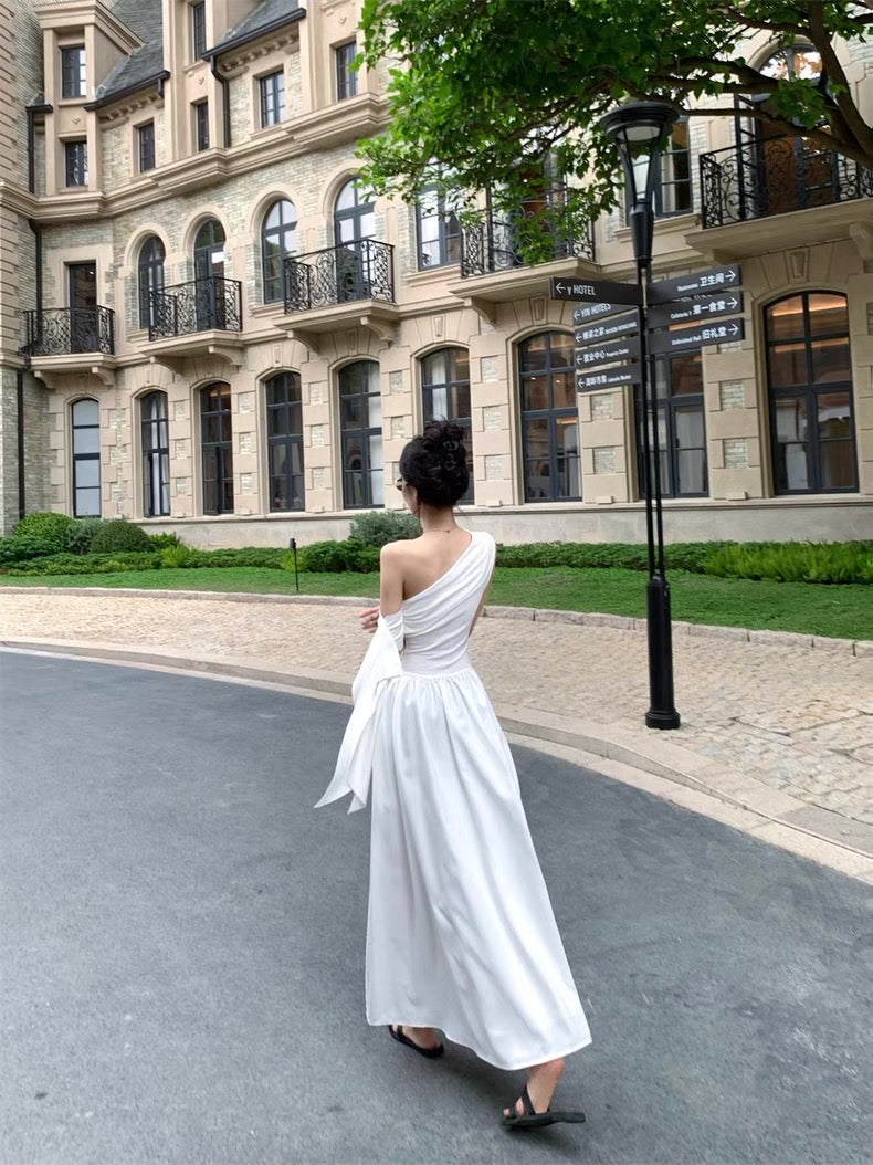 Off Side Shoulder Long Dress