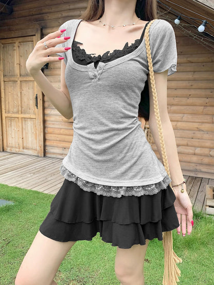 Top + Black Dress Set