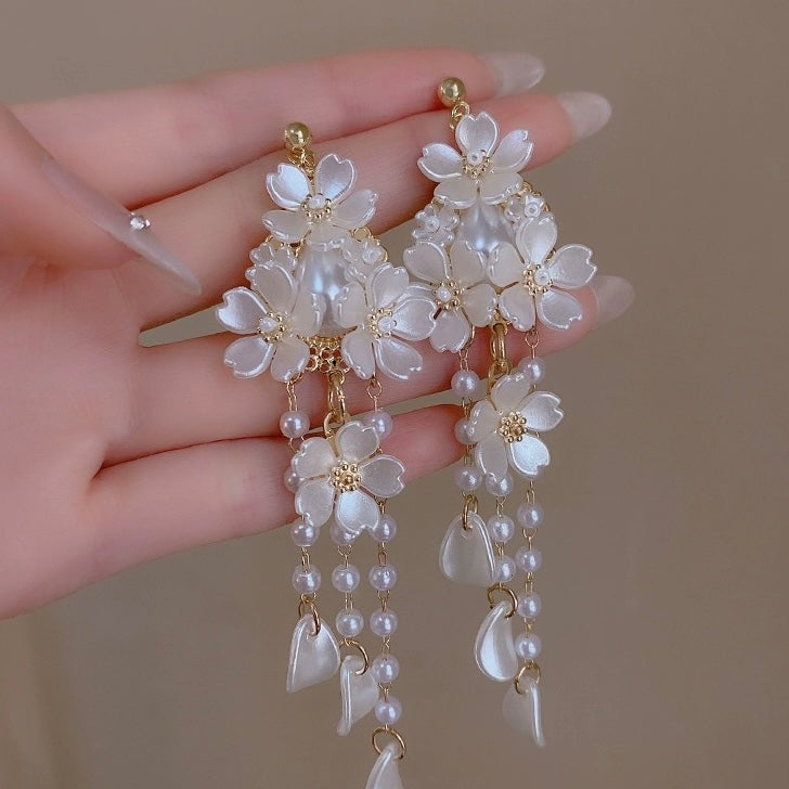 Flower Earring (Purple,White)