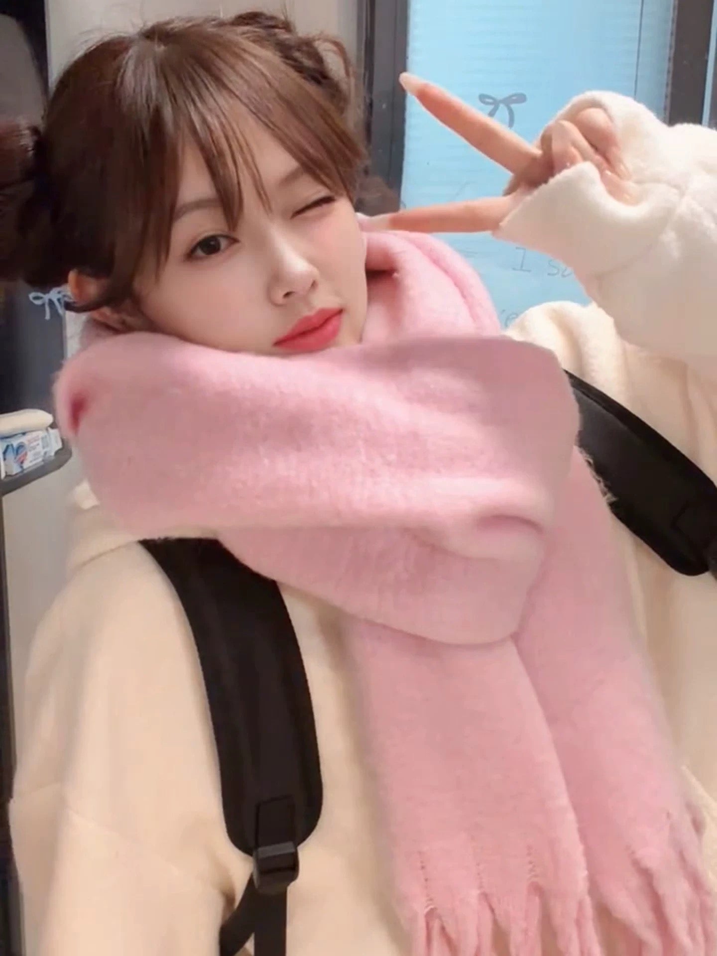 Winter Scarf (Blue, White, Grey, Pink)