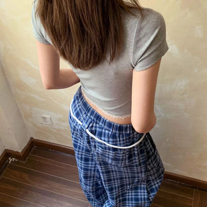 Pearl Mix Lace Top (Grey, Black)