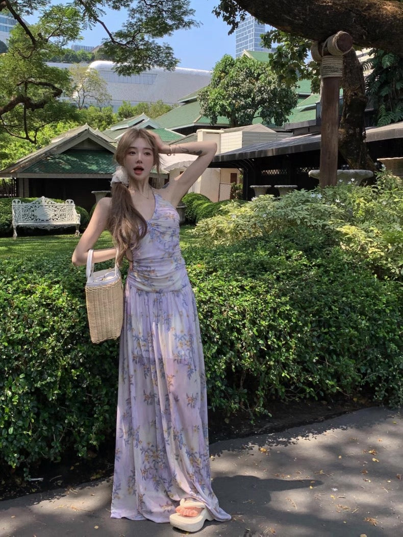 Floral Purple Mesh Dress