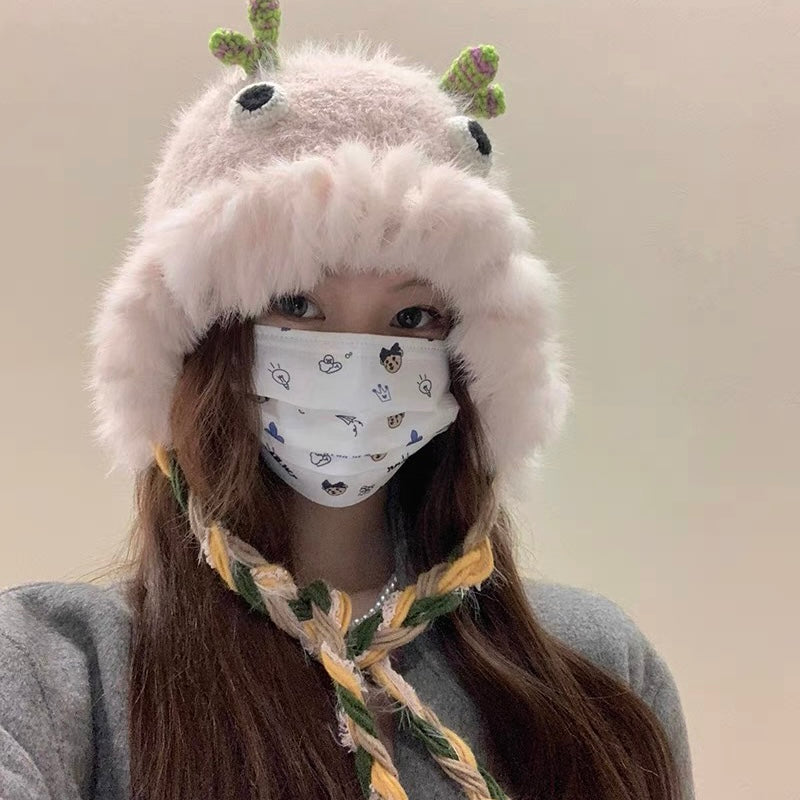 Furry Cute Monster Hat (3 Colours)