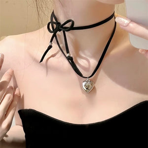 Silver Heart Choker/Necklace