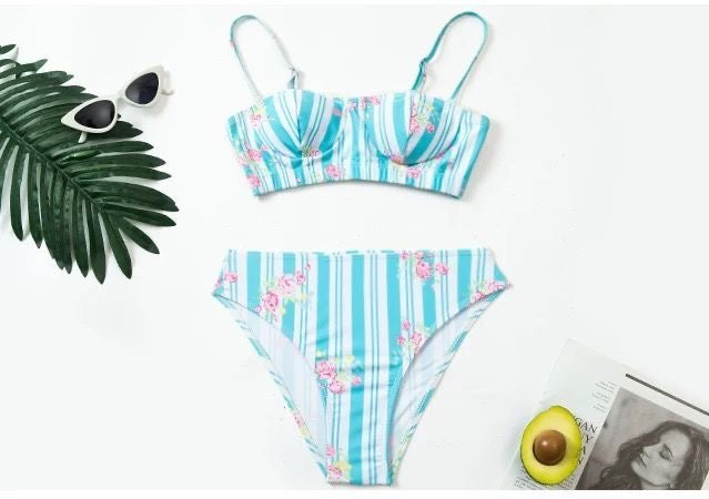 Mint Blue Bikini BK44 Four Piece Set