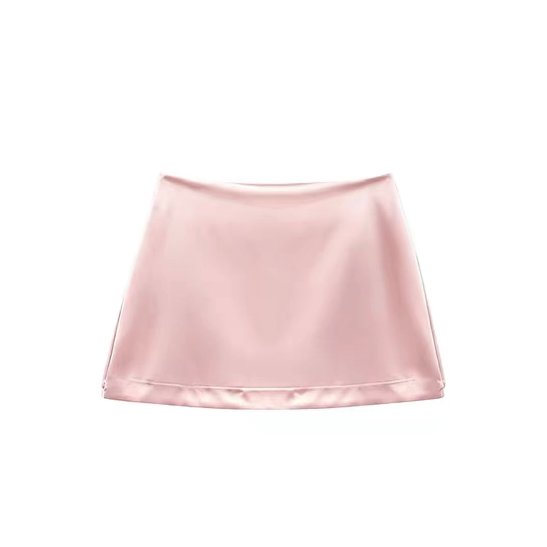 Shine Middle Low Waist Satin Mini Skirt SK37