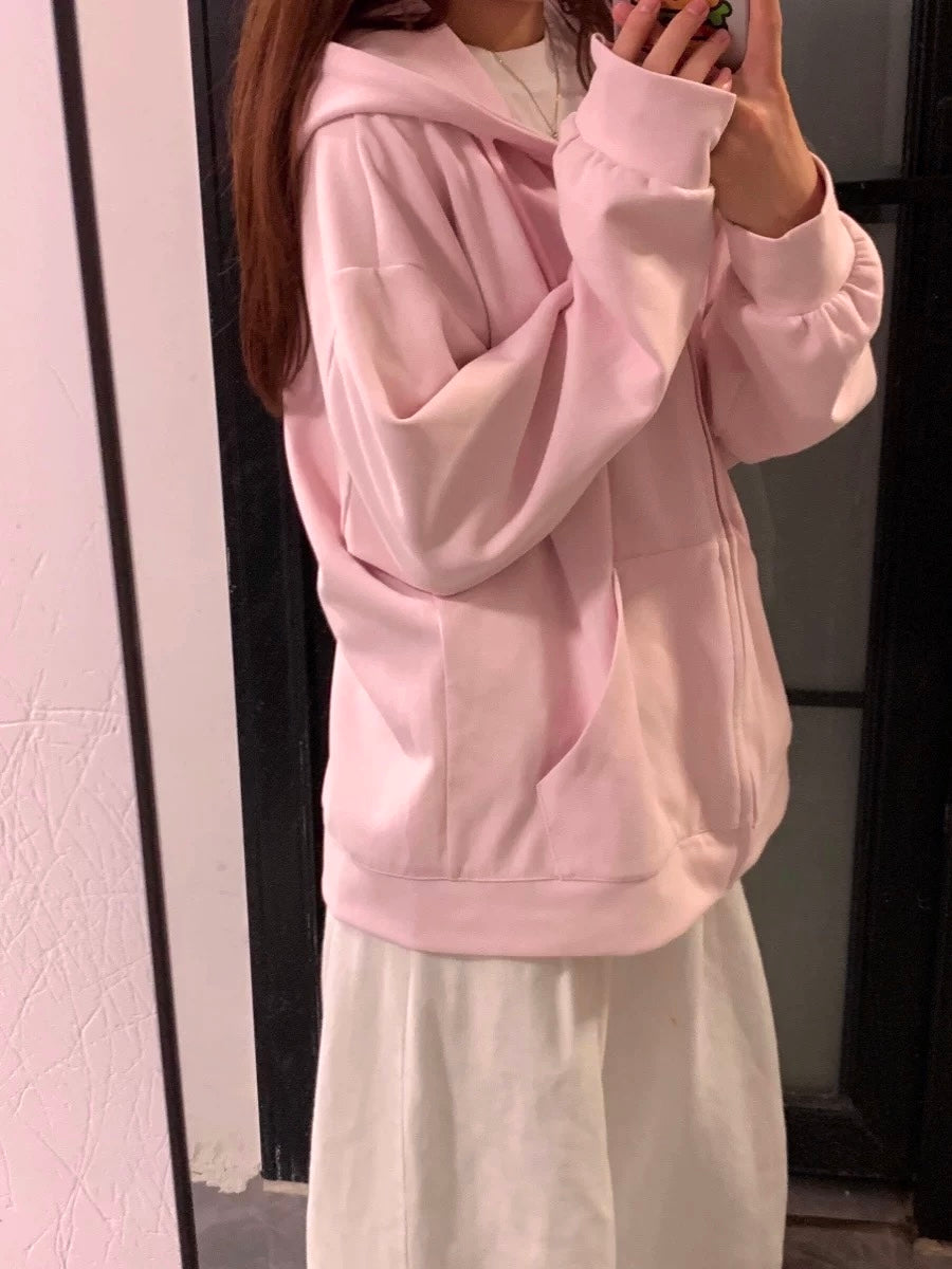 Pink Long Sleeve Cotton Jacket