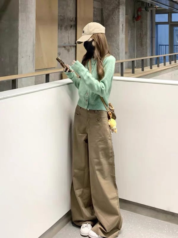 Khaki Denim Long Pants