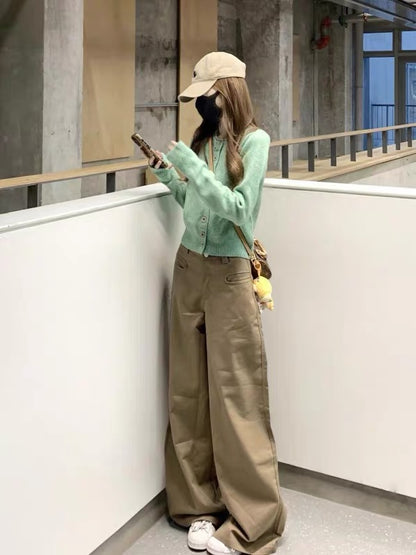Khaki Denim Long Pants